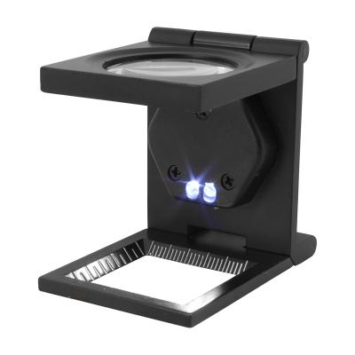 Trådtæller med måleskala (Foldbar) med 8X forstørrelse med LED lys og Ø30 glaslinse